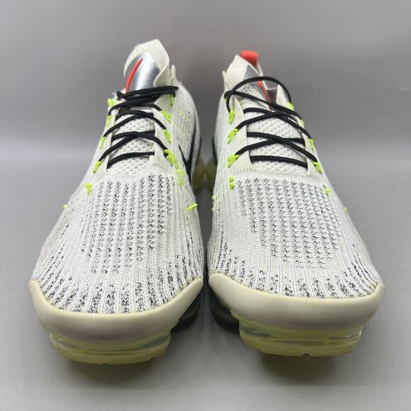 Nike Air VaporMax Flyknit 3 Running Shoes Men Size 14 White Black Green Sneakers - Picture 2 of 8